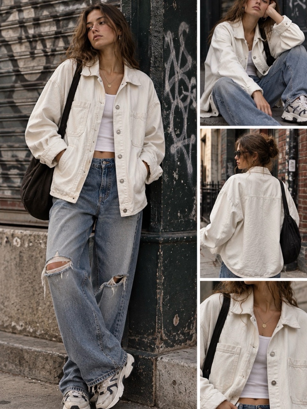 Zara Women’s Casual Cream Overshirt Jacket - Minimalist Lightweight Coat